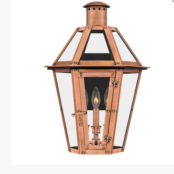 Quoizel Burdett 3-Light Aged Copper Outdoor Wall Lantern - Picture 4 of 10
